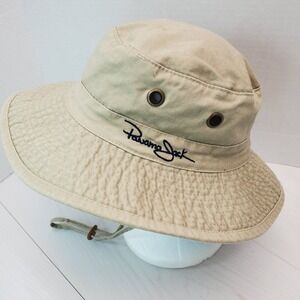 Panama Jack Mens Khaki Cotton Boonie Safari Sun Hat Navy Underbrim Medium Bucket